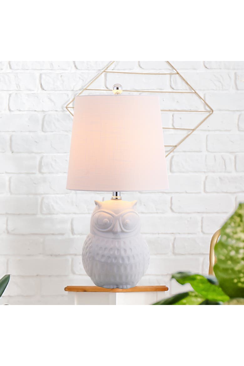 Hoot Ceramic Mini LED Table Lamp, Main, color, White