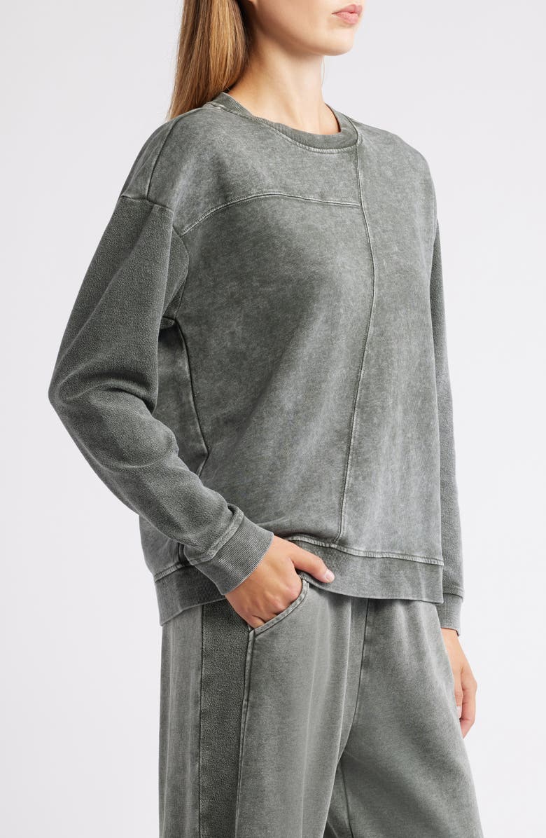 CITY BLUES Reverse French Terry Spliced Sweatshirt, Alternate, color, Spruce