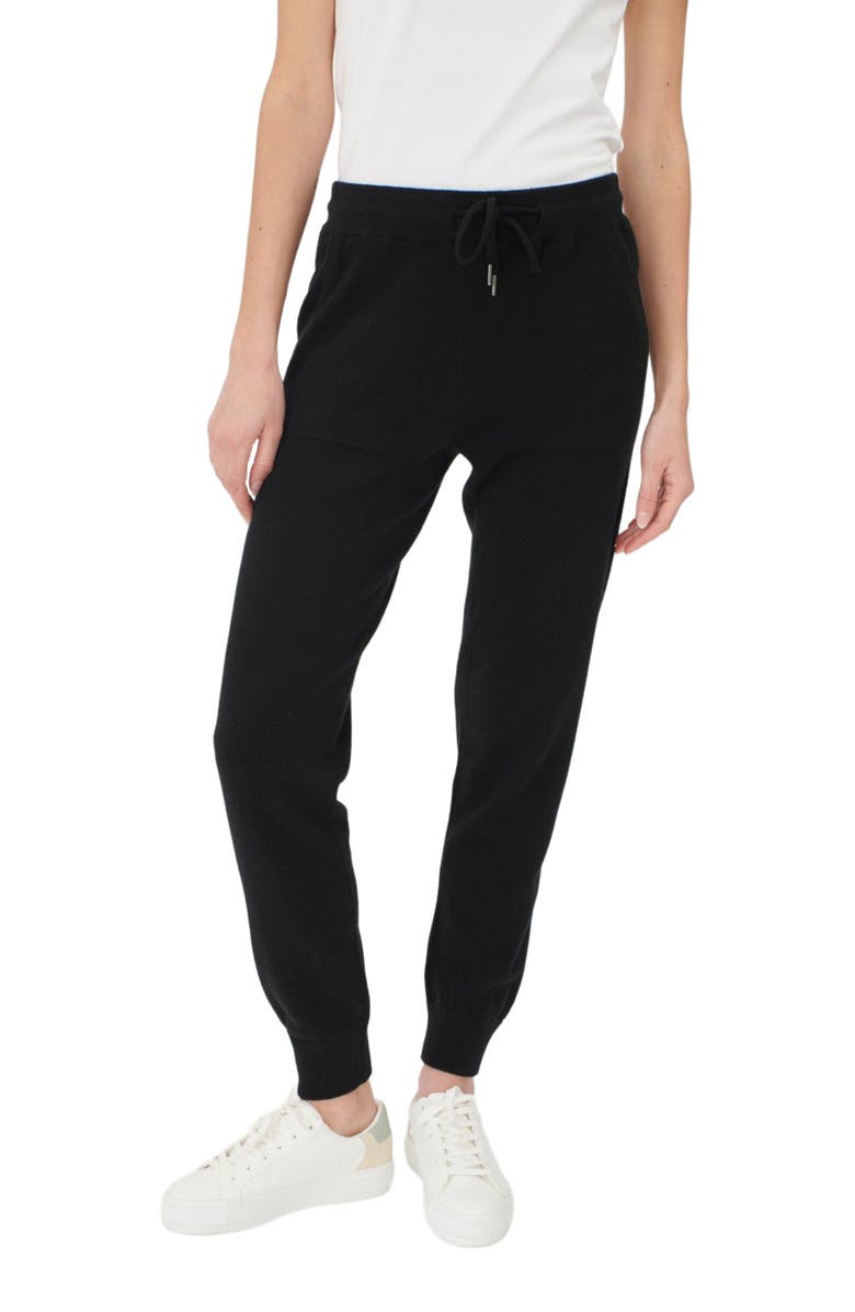 GOBI Mongolian Cashmere Cuffed Cashmere Jogger, Alternate, color, Black