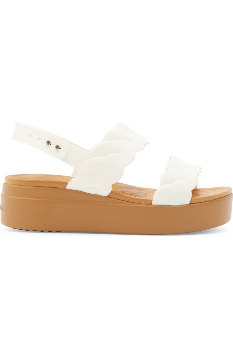 CROCS Brooklyn Woven Water Resistant Wedge Sandal, Alternate, color, Chalk