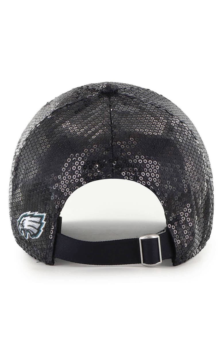 '47 Women's '47  Black Philadelphia Eagles Dazzle Clean Up Adjustable Hat, Alternate, color, Black