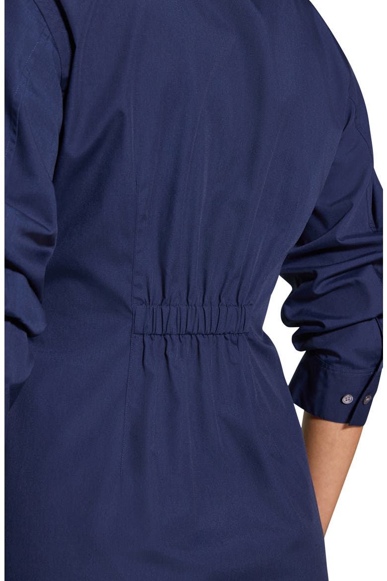 Fixed Sleeve Poplin Midi Dress, Alternate, color, NOCTURNE NAVY