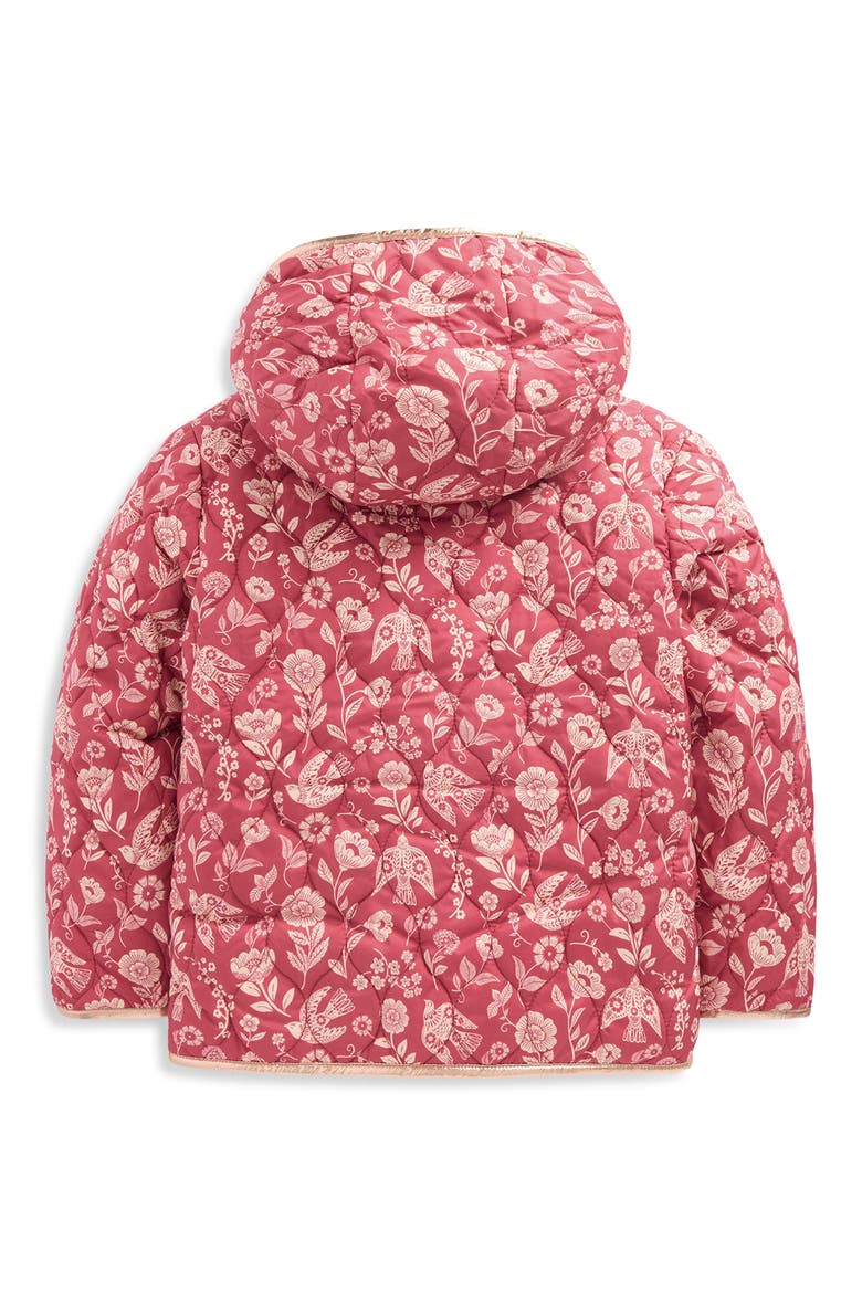 Kids' Quilted Borg Padded Jacket, Alternate, color, WINTER BLUSH FLORAL BIRD