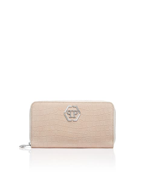 Nubuck Rounded Zip Wallet Women