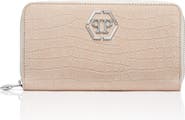 PHILIPP PLEIN Nubuck Rounded Zip Wallet Women