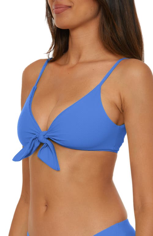 Becca Buckle Reversible Bikini Top In Cornflower