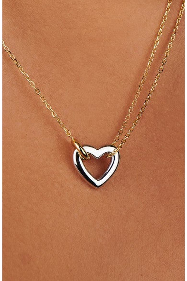 Emma Heart Necklace, Alternate, color, Silver / Gold