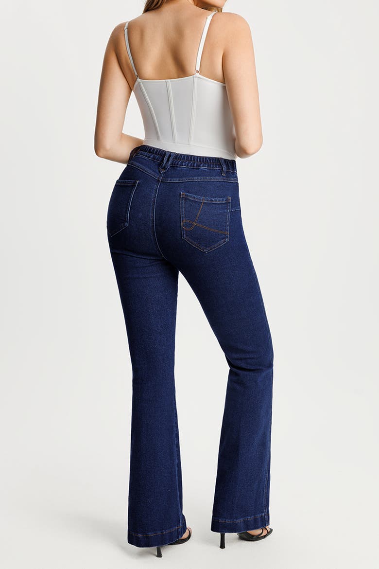 Sculpting High-Rise Stretch Flare Jeans, Alternate, color, Denim Blue