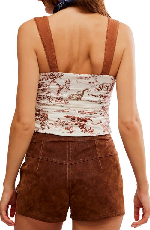 Free People Julieta Top In Cream Combo In Brown