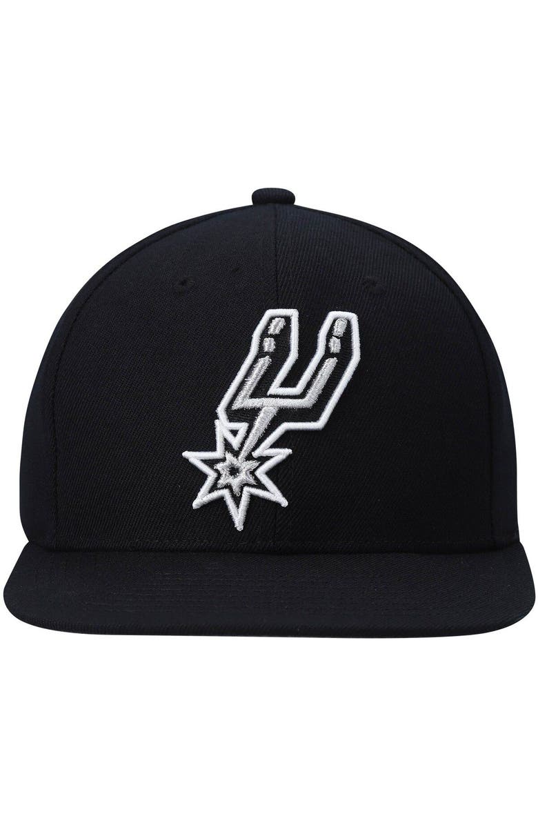 Mitchell & Ness Men's Mitchell & Ness Black San Antonio Spurs Ground 2.0 Snapback Hat, Alternate, color, 