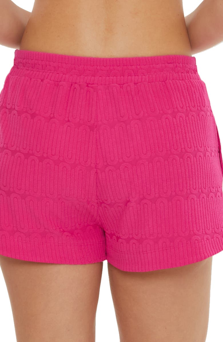 Trina Turk Skyfall Jacquard Terry Cover-Up Shorts, Alternate, color, Bouganvillea