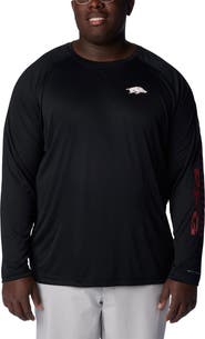 Columbia Men's Columbia Black Arkansas Razorbacks Big & Tall PFG Terminal Tackle Omni-Shade Raglan Long Sleeve T-Shirt