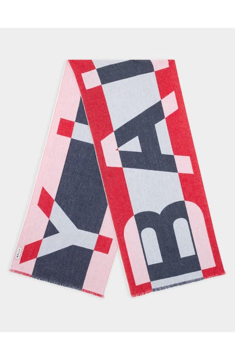 Scarf with a Geometric Bally Logo