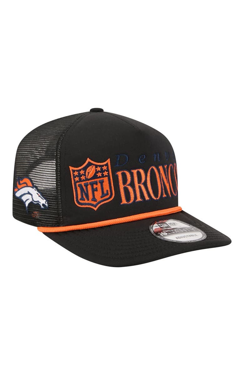New Era Men's New Era Black Denver Broncos Throwback Foam 19TWENTY Adjustable Hat, Main, color, Black