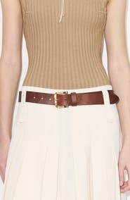 Tory Burch Double Wire Buckle Leather Belt