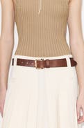Tory Burch Double Wire Buckle Leather Belt