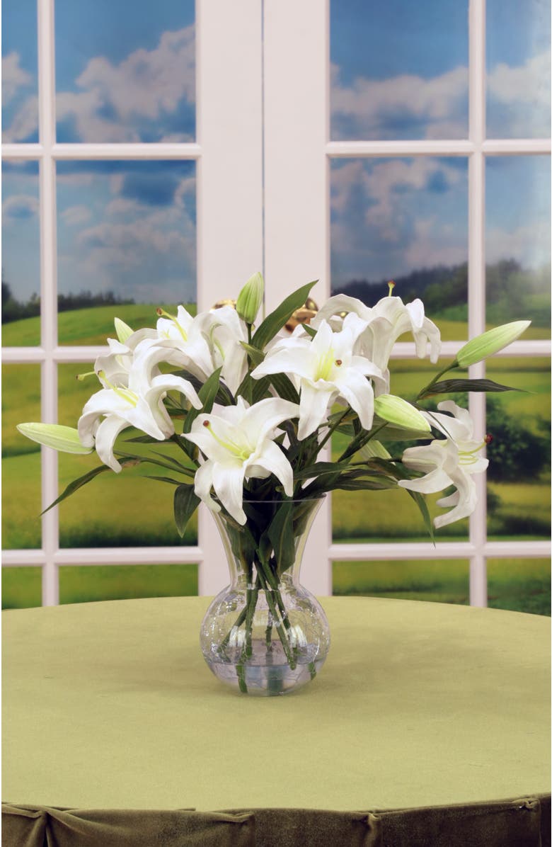 Mark Roberts Vase of Lilies, Alternate, color, White