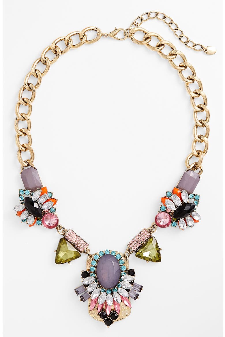 Crystal Statement Necklace, Main, color, GLD/MULT