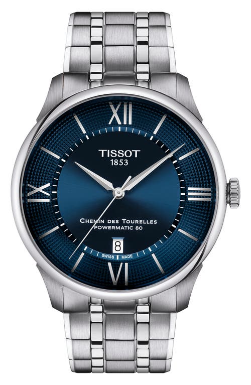 Tissot Chemin Des Tourelles Powermatic 80 Bracelet Watch, 39mm In Blue