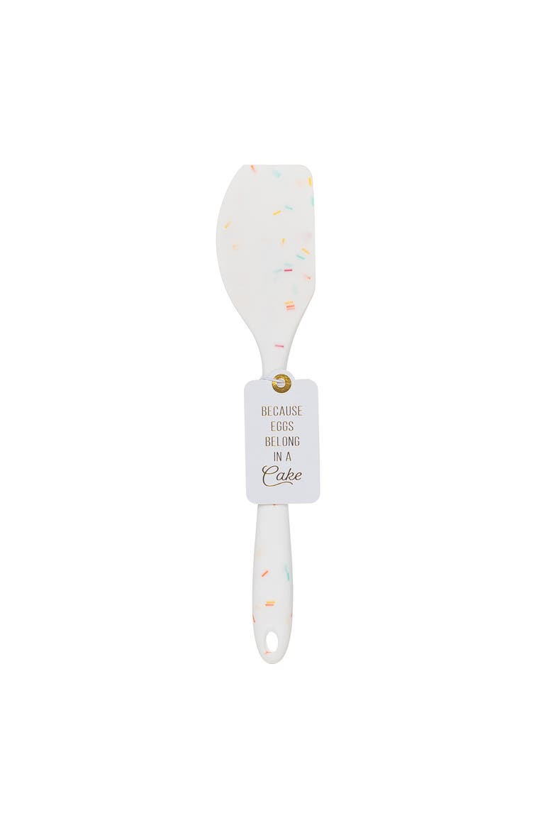 Eggs Belong In A Cake Confetti Spatula Rubber White, Main, color, White
