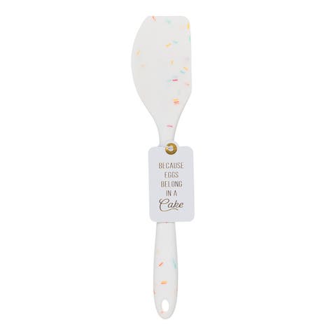Eggs Belong In A Cake Confetti Spatula Rubber White