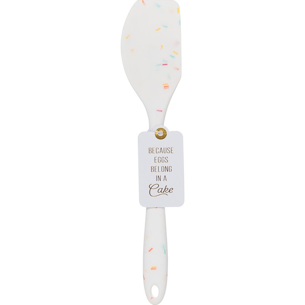 Totalee Gift Eggs Belong In A Cake Confetti Spatula Rubber White