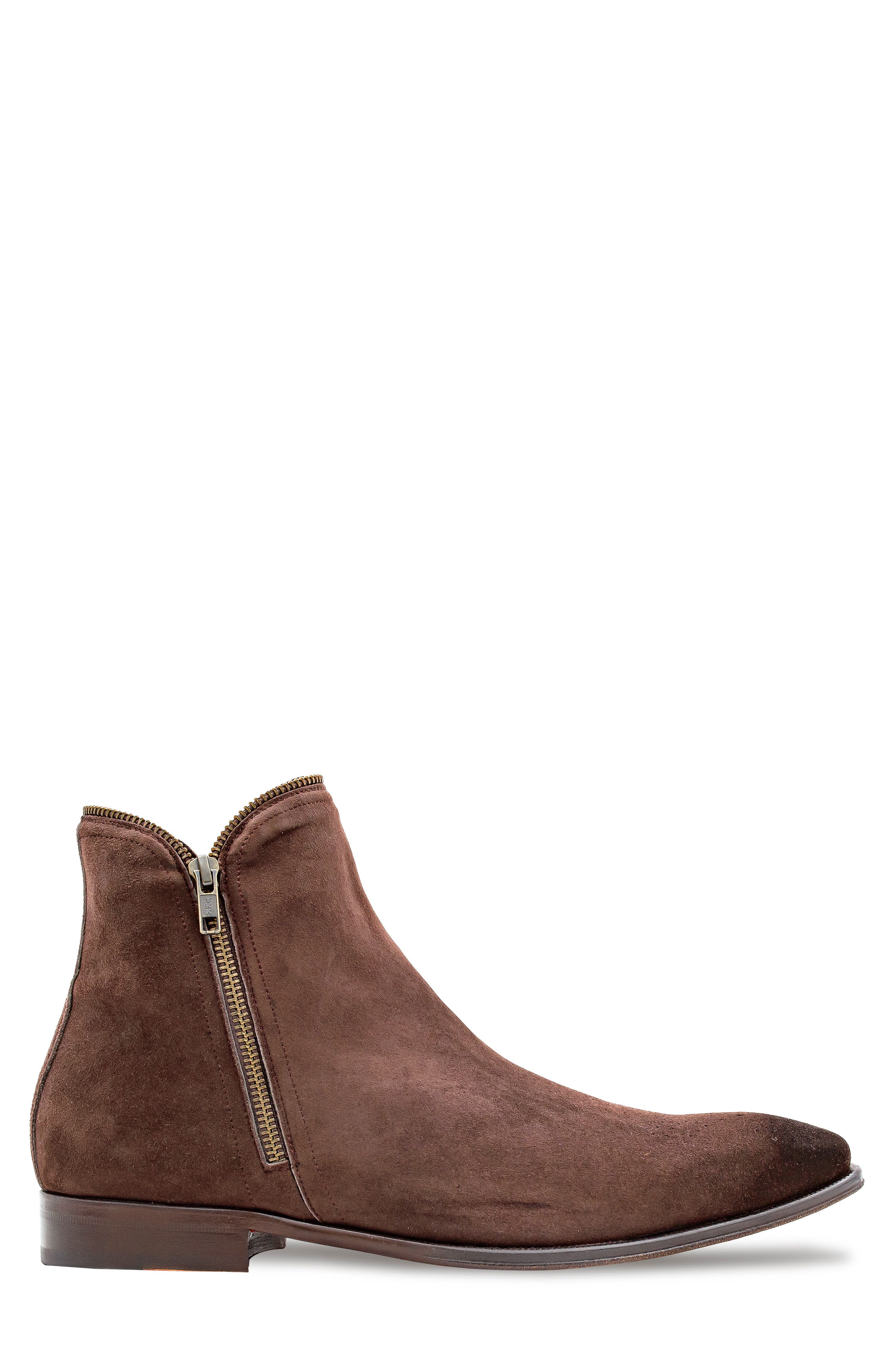 Moretti Suede Zip Boot, Alternate, color, BROWN