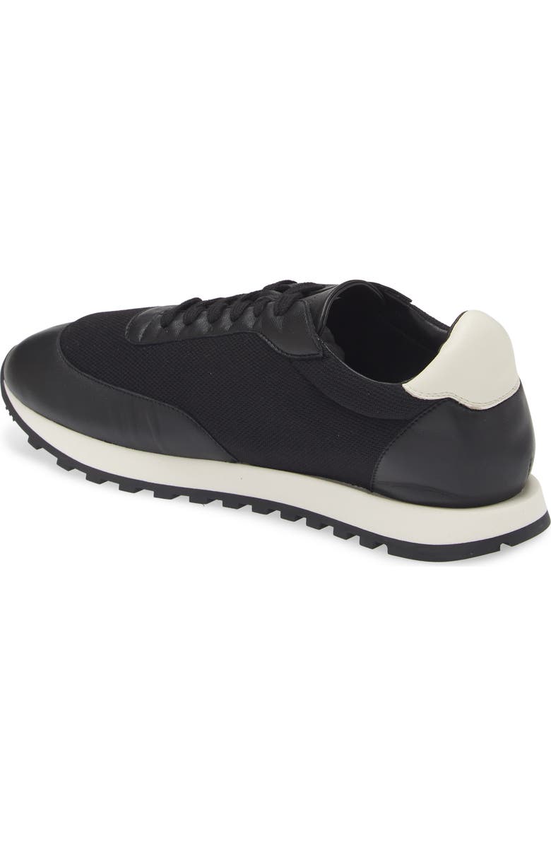 The Row Owen Leather & Mesh Sneaker, Alternate, color, Black/White/Black