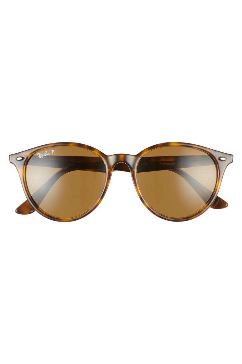 Phantos 53mm Polarized Round Sunglasses, Alternate, color, HAVANA/ BROWN SOLID