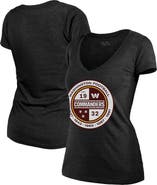 Majestic Threads Women's Majestic Threads Heathered Black Washington Commanders Bling Tri-Blend V-Neck T-Shirt