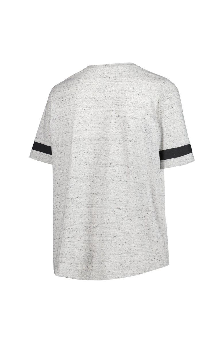 PROFILE Women's Heather Gray Arizona Cardinals Plus Size Lace-Up V-Neck T-Shirt, Alternate, color,