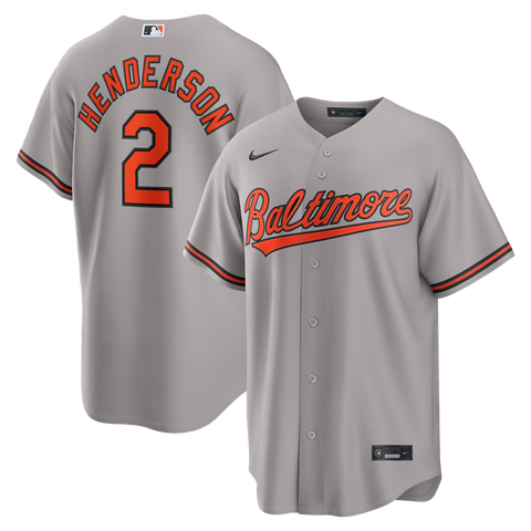 Men's Nike Gunnar Henderson Gray Baltimore Orioles Road Replica Jersey