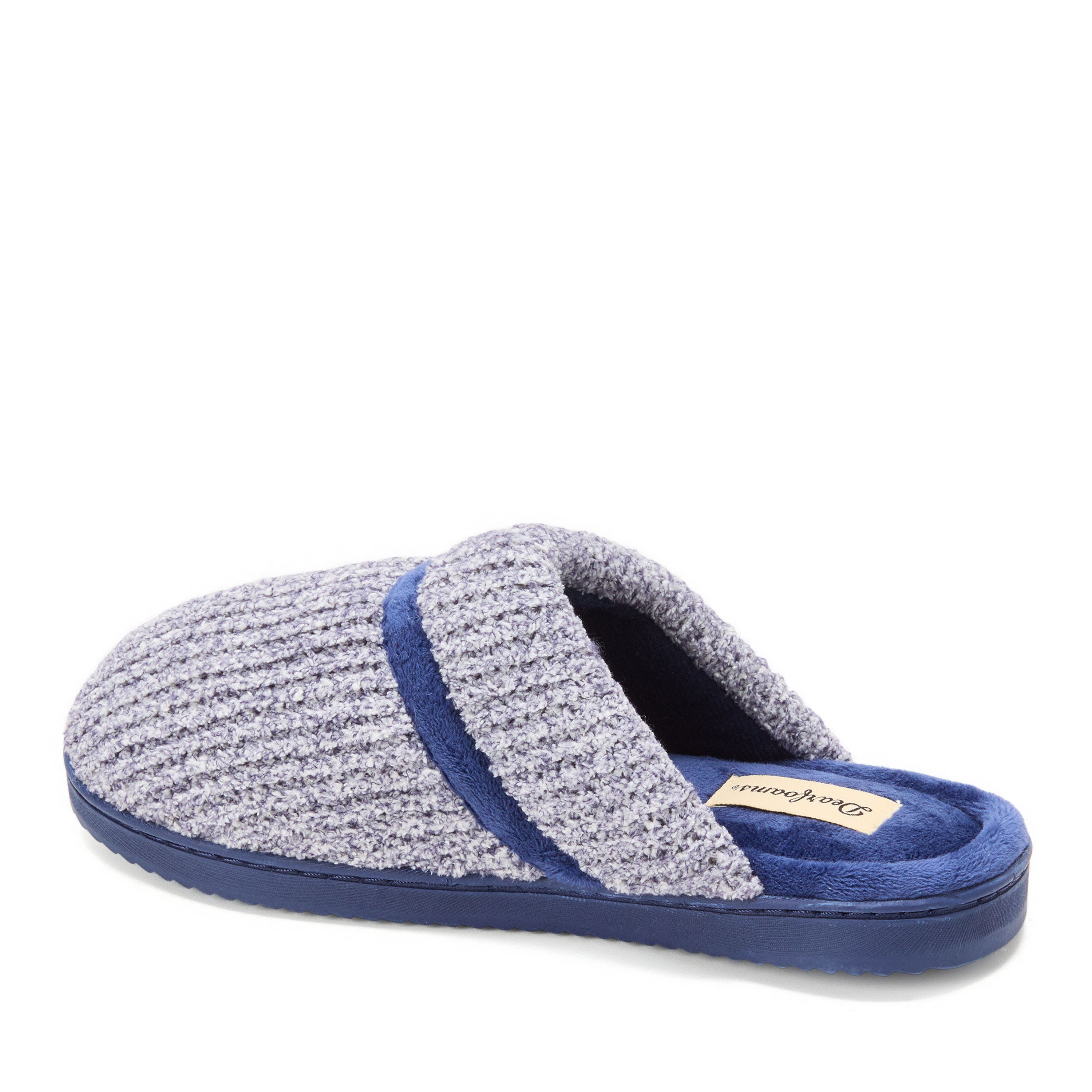 DEARFOAMS Serena Marled Chenille Scuff House Slipper, Alternate, color, Peacoat