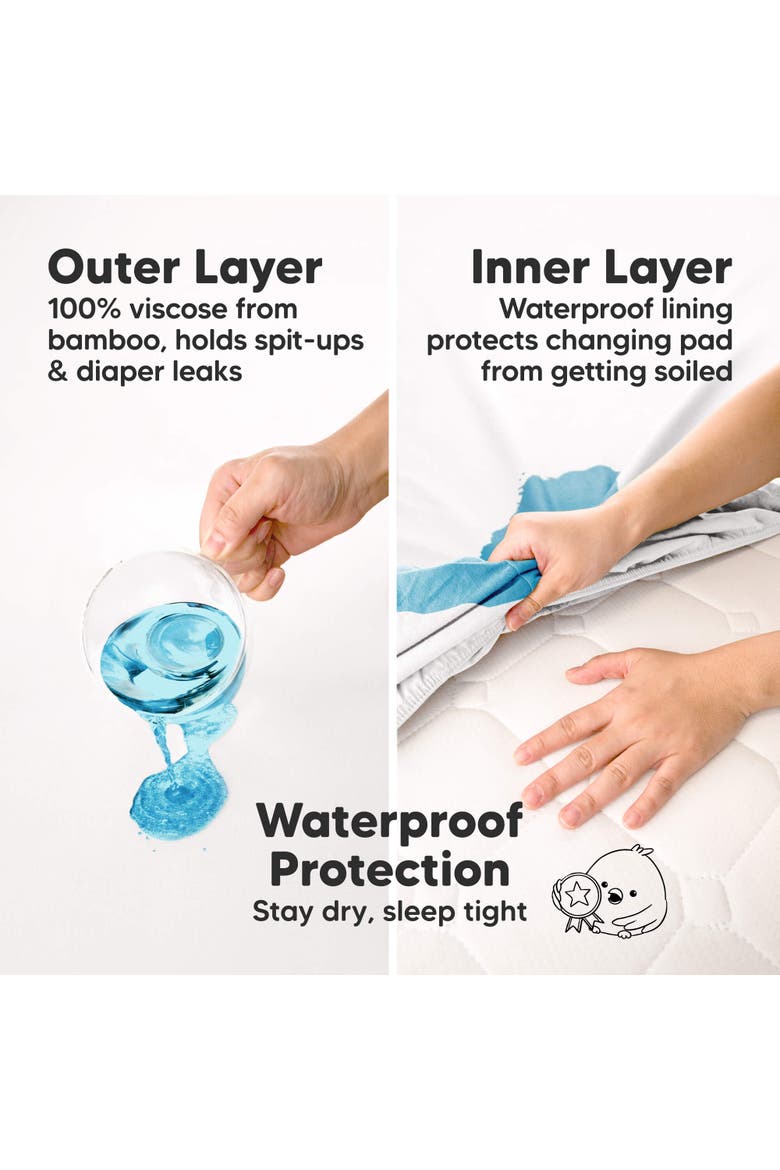 2-Pack Isla [Protect+] Waterproof Changing Pad Covers, Alternate, color, Soft White