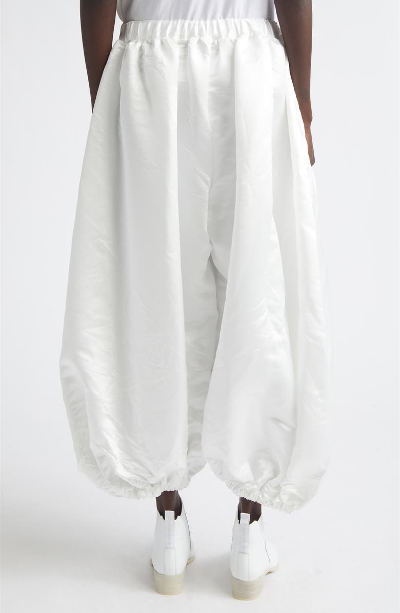 Comme des Garçons Crop Satin Balloon Pants, Alternate, color, White