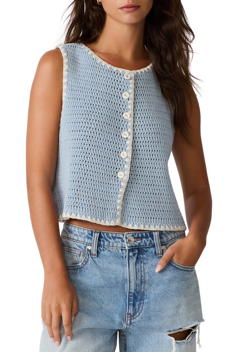 Annya Sweater Vest, Main, color, BLUE ICE