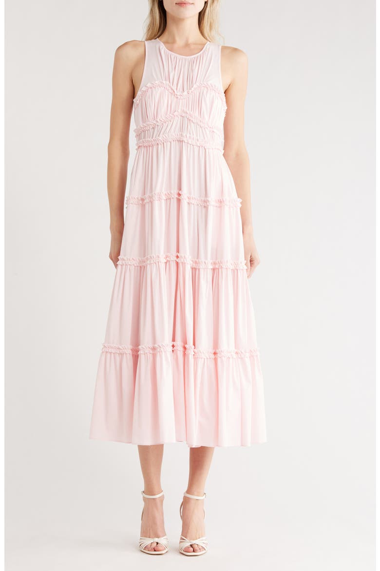 Sirrina Ruffle Tiered Dress, Main, color, PALE FLAMINGO