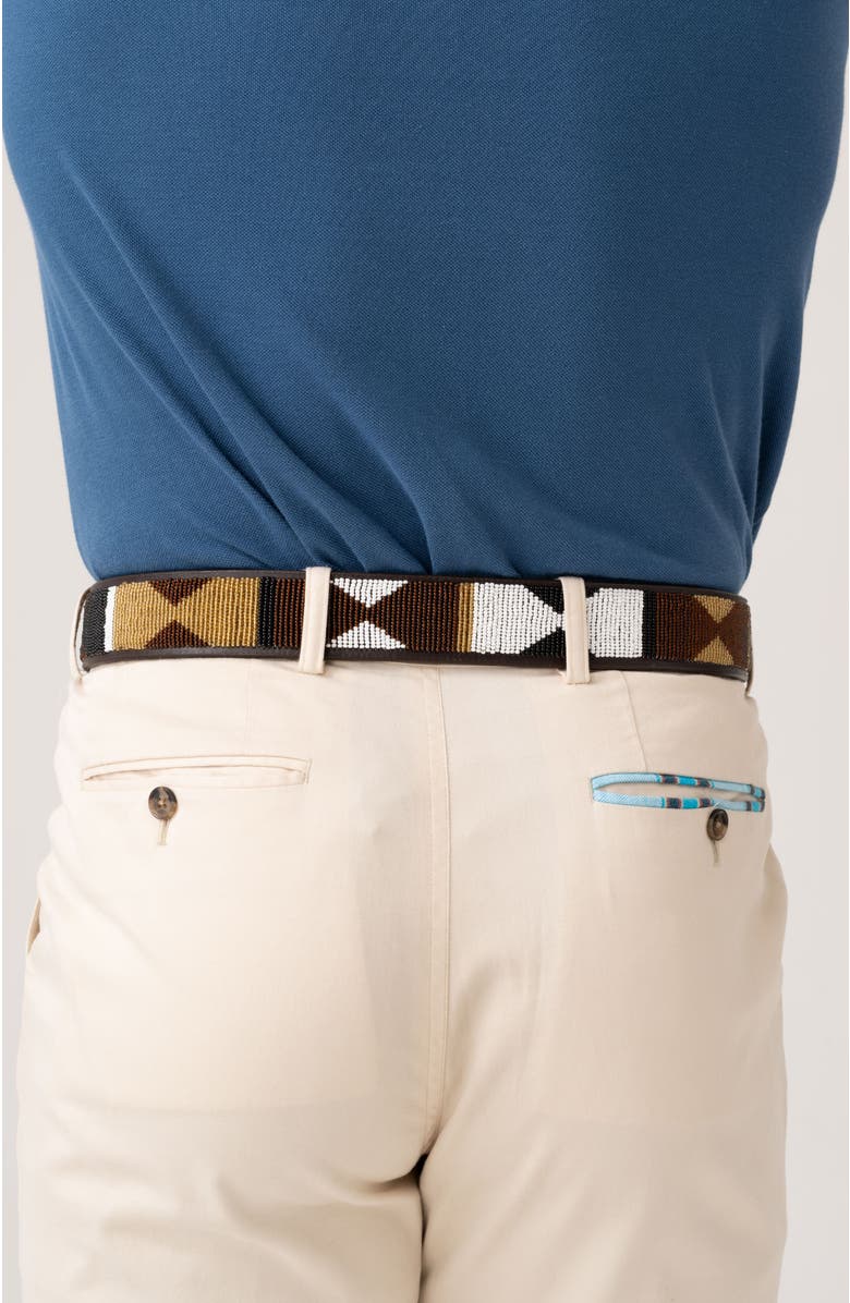 Koy Clothing Maasai Beaded Belt, Alternate, color, Brown/Gold