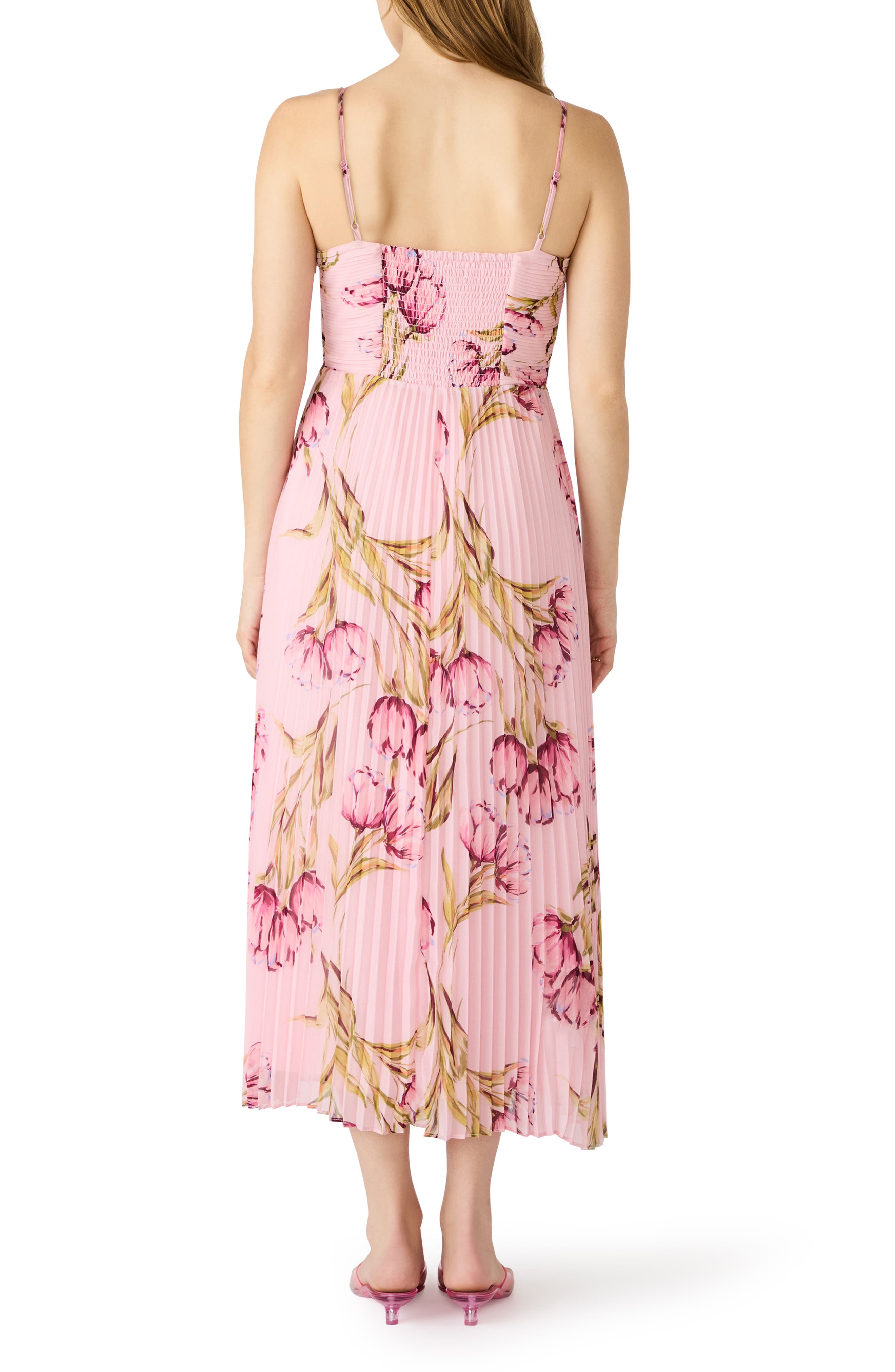 Ray Floral Print Pleat Midi Dress (Women) | Nordstrom