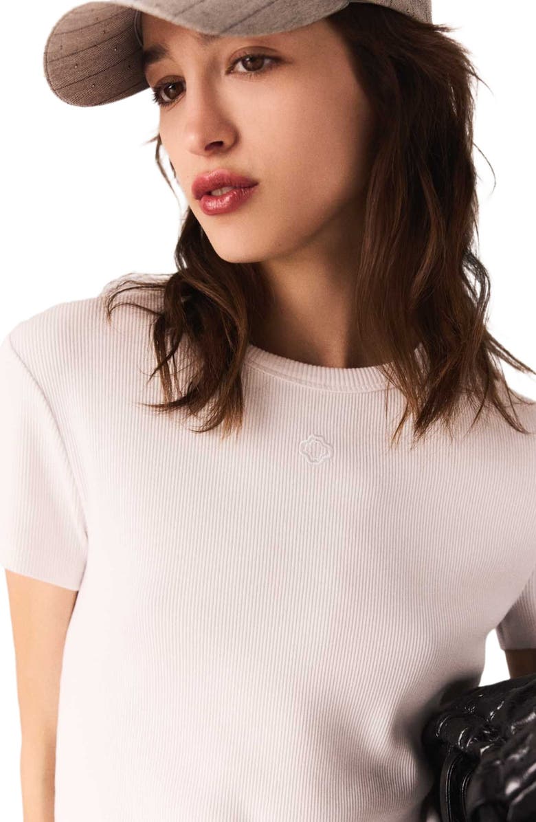 maje Cotton T-shirt, Alternate, color, White