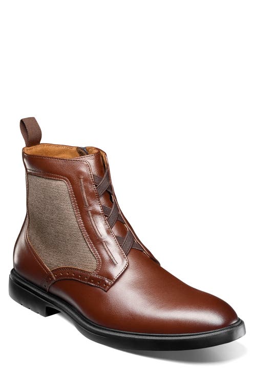 Stacy Adams Thompson Elastic Lace Boot In Burgundy
