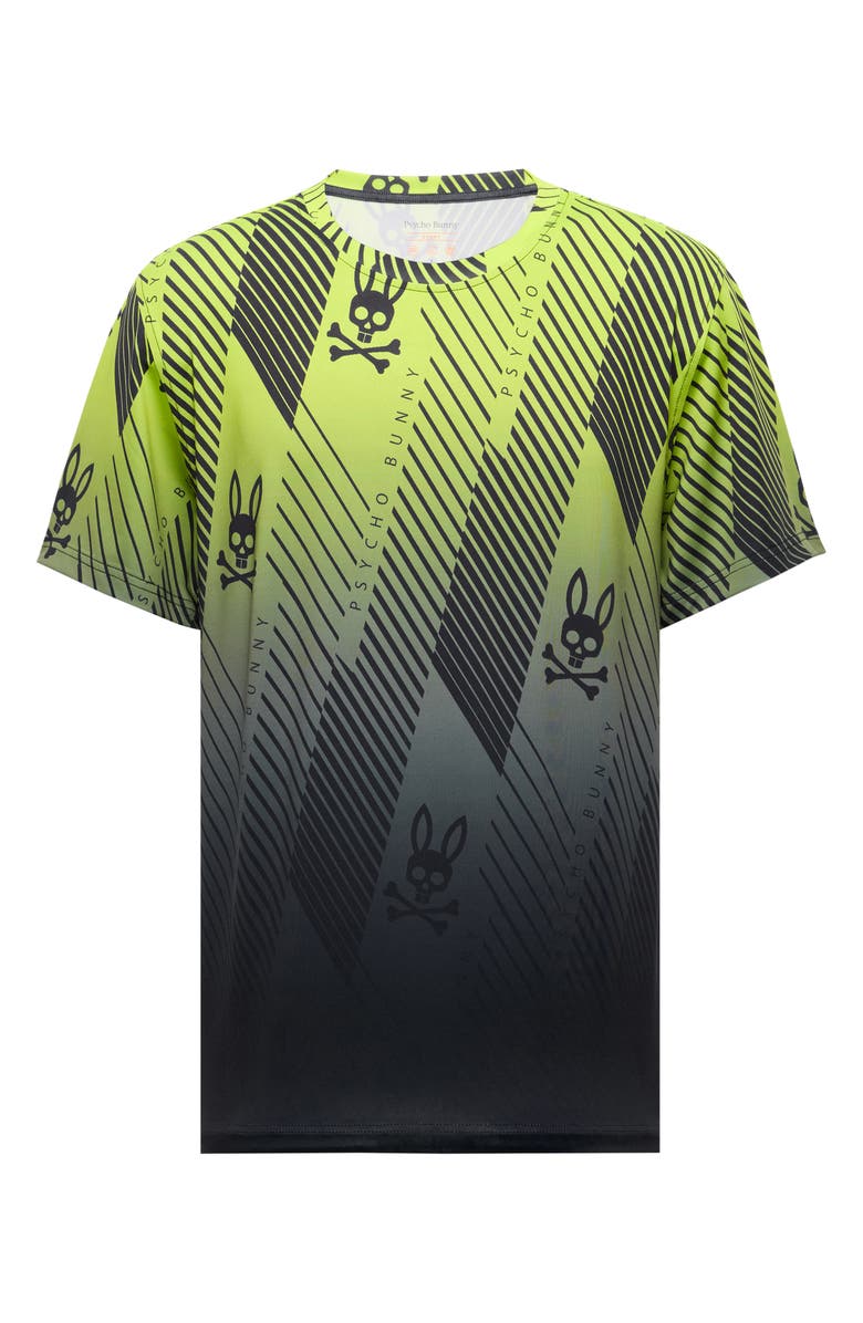 Psycho Bunny Fletcher Print Performance T-Shirt, Alternate, color, Safety Yellow