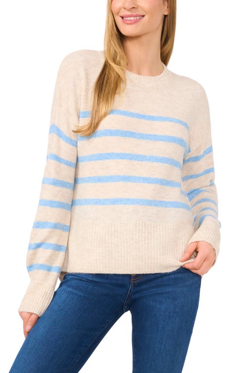 CECE CECE STRIPE CREWNECK SWEATER 