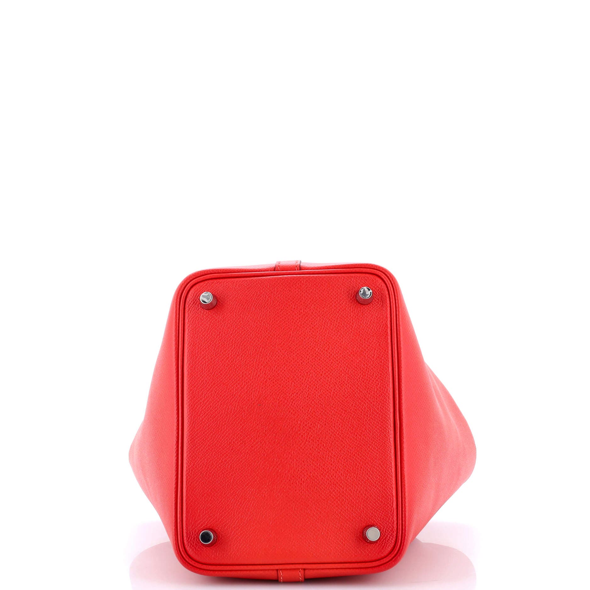 Pre-Owned Hermes Picotin Lock Bag Tressage Epsom PM, Alternate, color, Capucine/Bleu Du Nord/Rouge H