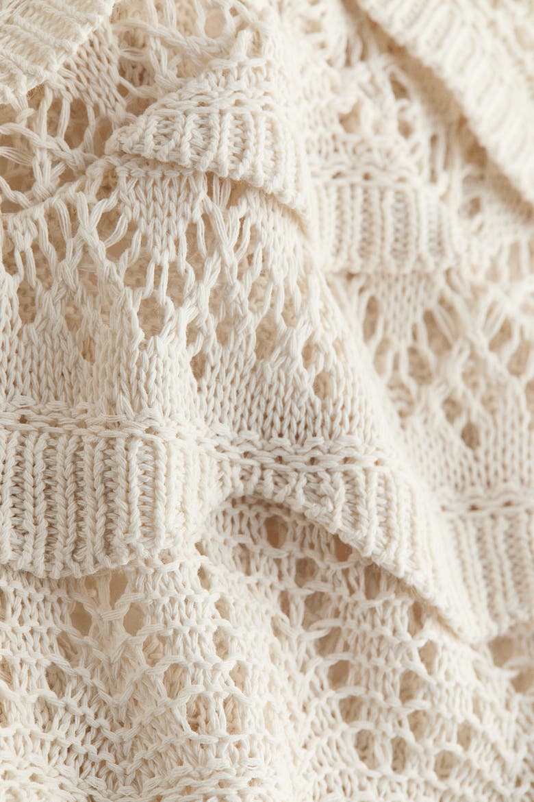 Pointelle-knit Strappy Top, Alternate, color, Light beige