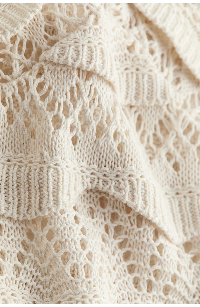 H&M Pointelle-knit Strappy Top, Alternate, color, Light Beige