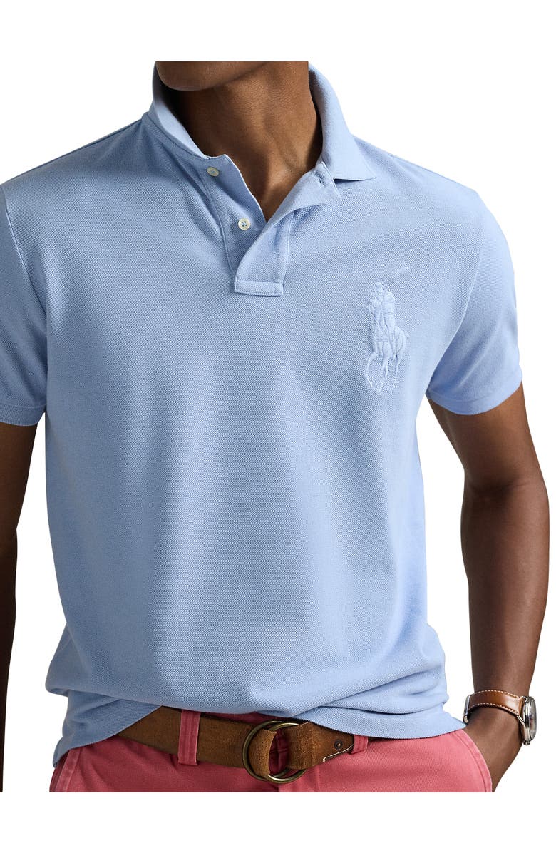 Polo Ralph Lauren Big & Tall Big Pony Mesh Polo Shirt, Alternate, color, Chambray Blue