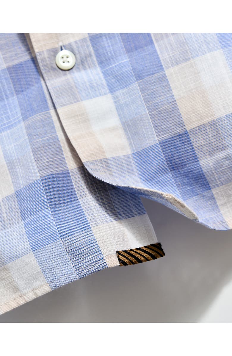 Billy Reid Hutcheson Plaid Short Sleeve Button-Up Shirt, Alternate, color, Blue Multi