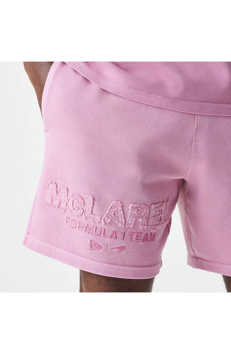 New Era Men's New Era Pink McLaren F1 Team Acid Washed Drawstring Shorts, Alternate, color,
