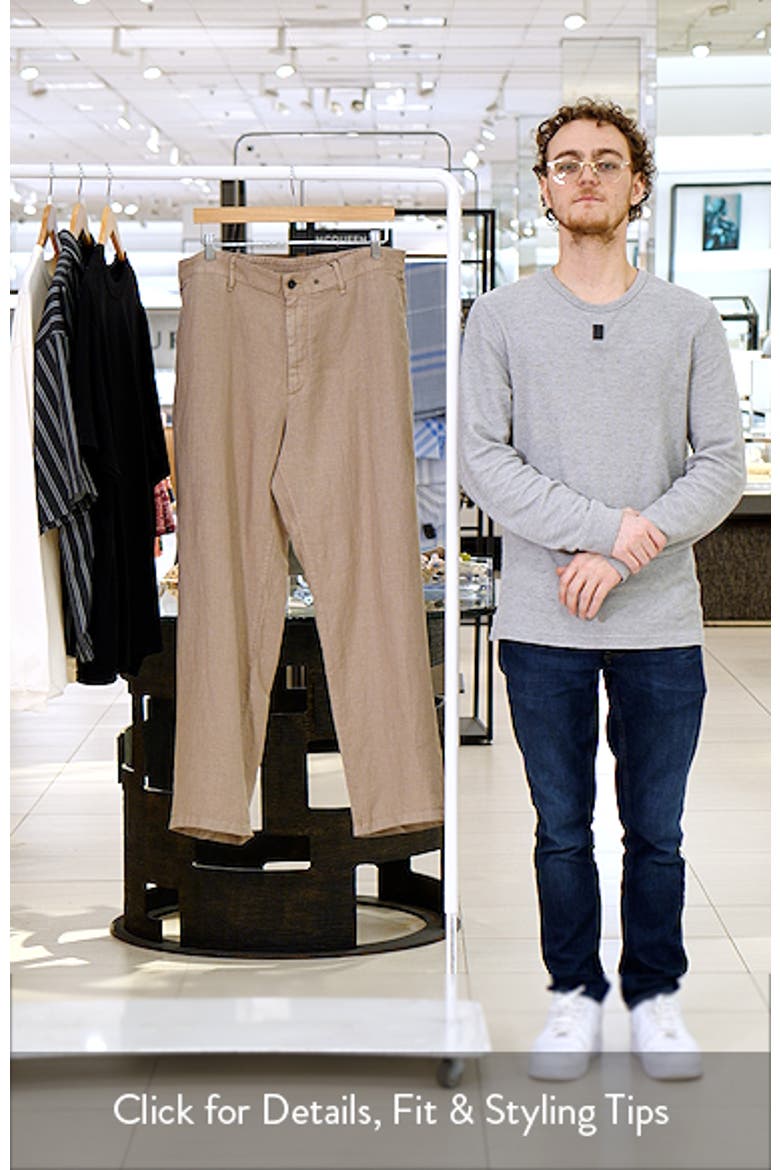 Evan Back Elastic Waist Linen Dress Pants video